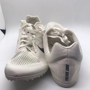 White Nike Size 12 Long Distance Track Shoes With Spikes included